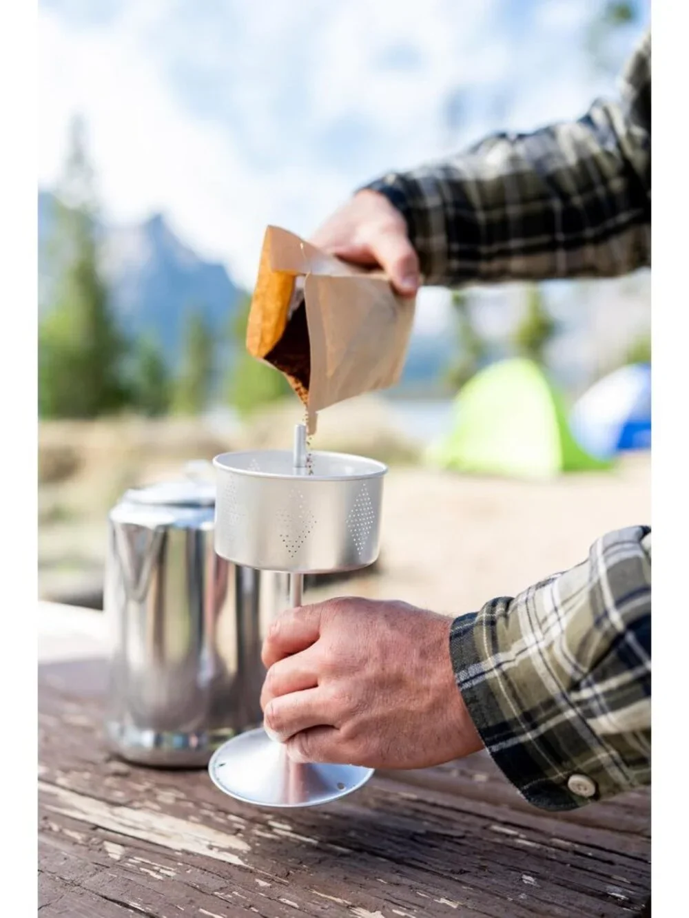 Aluminum Percolator Coffee Pot with Wire Handle - Durable, Lightweight, Perfect